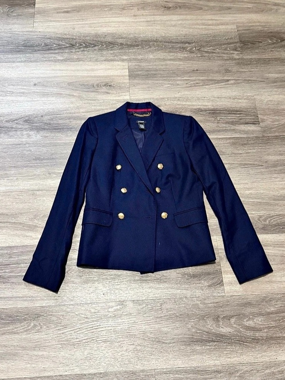 J.Crew Double-Breasted Wool Blazer in Blue Size 0 Like New